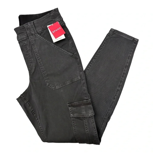 SPANX Women’s Stretch Twill Ankle Cargo Pant Jogger Washed Black NWT Size S & XS - Picture 8 of 14